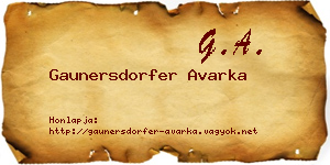 Gaunersdorfer Avarka névjegykártya